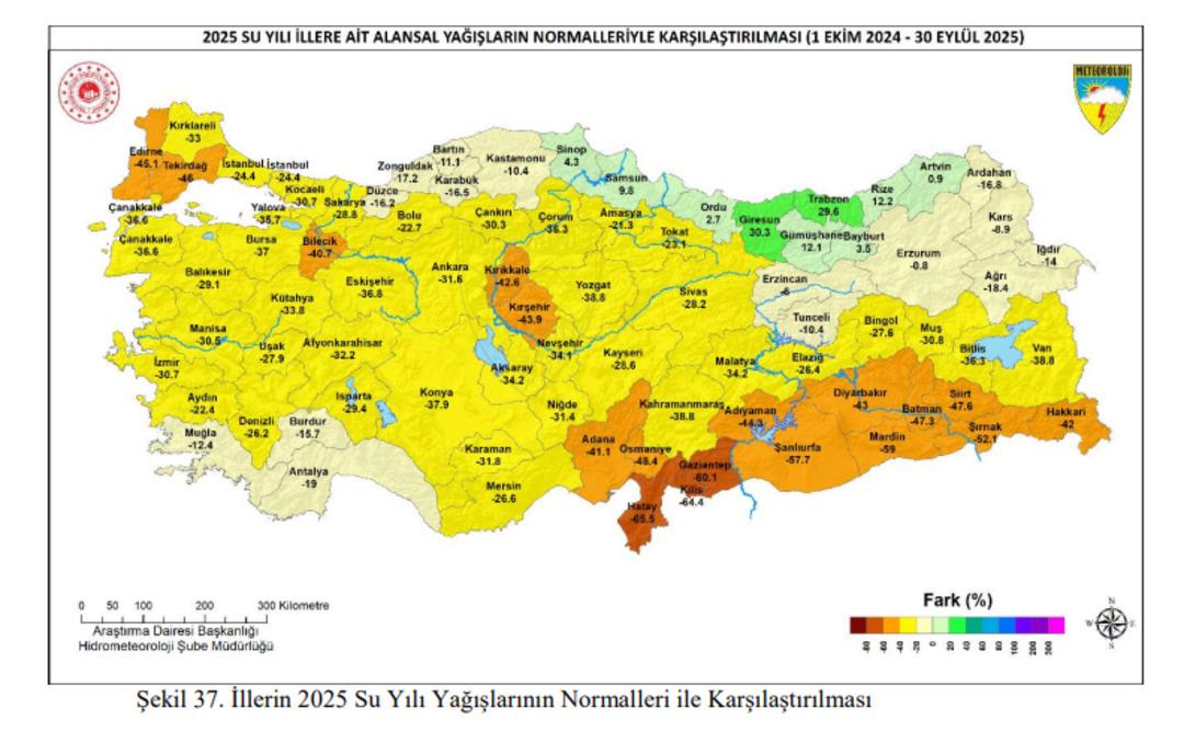 T&uuml;rkiye&rsquo;nin yağış haritası sil baştan! Meteoroloji en &ccedil;ok yağış alan ili a&ccedil;ıkladı 3