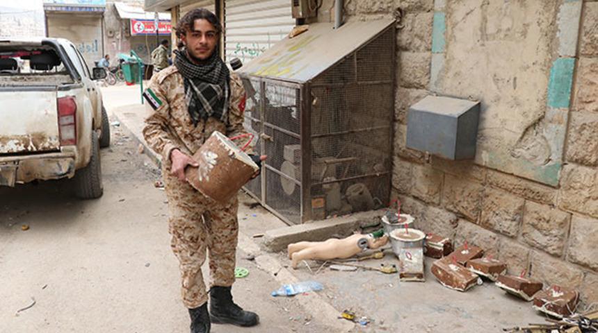 Afrin'de korkunç tuzak! Cansız çocuk mankene el yapımı patlayıcı düzeneği kurmuşlar