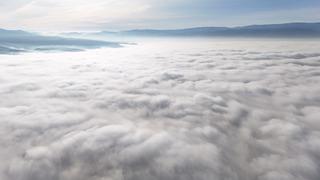 Düzce'nin üzerini kaplayan sis denizi havadan görüntülendi