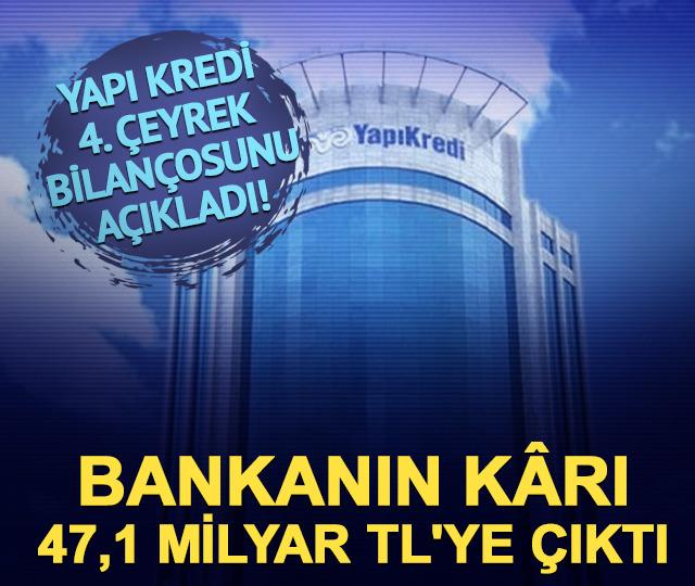 Yapı Kredi 2025 4. &ccedil;eyrek bilan&ccedil;osunu a&ccedil;ıkladı! Bankanın k&acirc;rı 47,1 milyar TL'ye y&uuml;kseldi