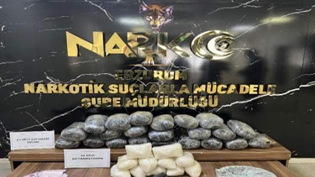 Erzurum’da 23 kilo skunk ve 11 kilo metamfetamin ele geçirildi