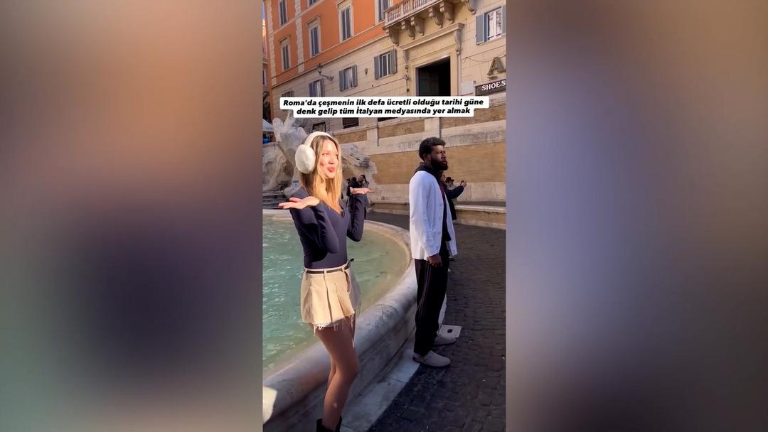 Trevi &Ccedil;eşmesi nin ilk biletli turisti bizden: İtalyan basınının ilgi odağı olan T&uuml;rk kızı  2