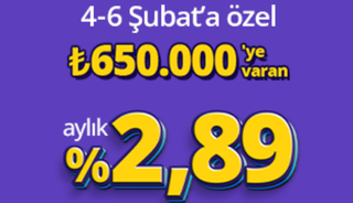 650.000 TL'ye varan kredi fırsatı!