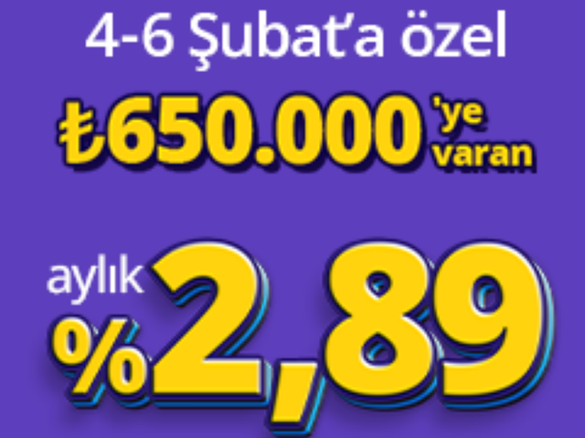 650.000 TL'ye varan kredi fırsatı!
