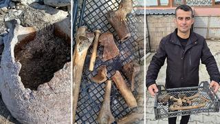 Gölde sular çekilince 'küp mezar' ortaya çıktı: İnsan kemikleriyle dolu!