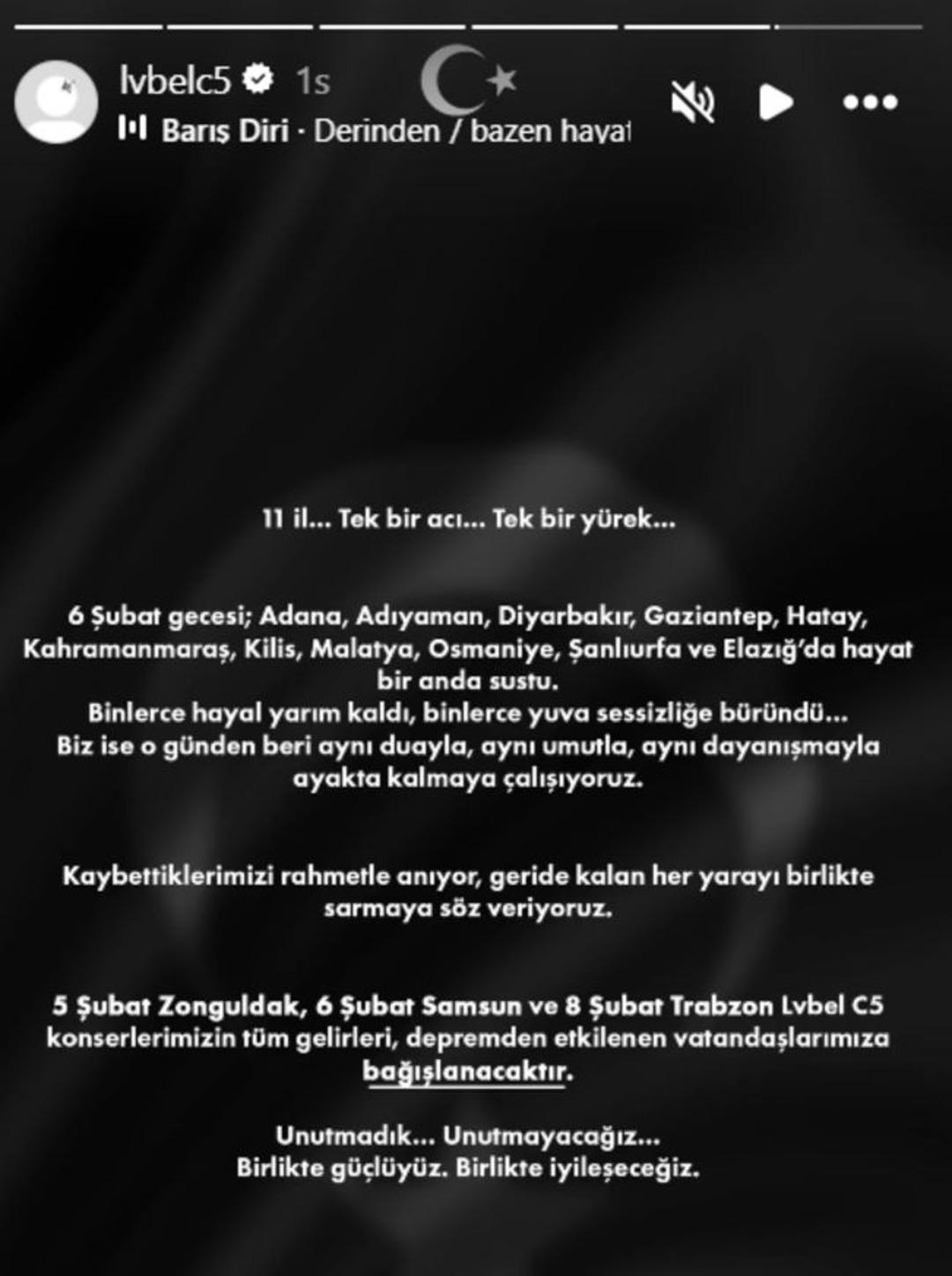 Lvbel C5 konserleri i&ccedil;in kararını verdi!  Birlikte iyileşeceğiz  2