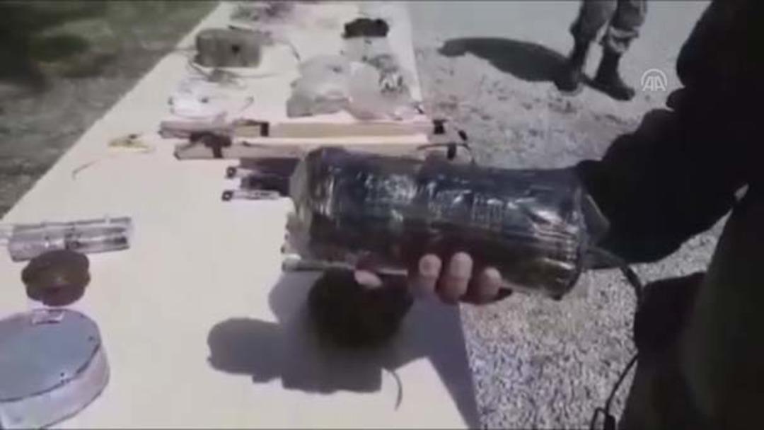 Afrin'de ter&ouml;r &ouml;rg&uuml;t&uuml;n&uuml;n "patlayıcı imalathanesi" ortaya &ccedil;ıkarıldı 