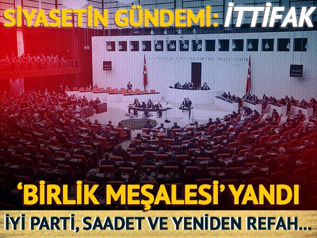 Siyasette g&uuml;ndem ittifak! 'Birlik meşalesi' yandı