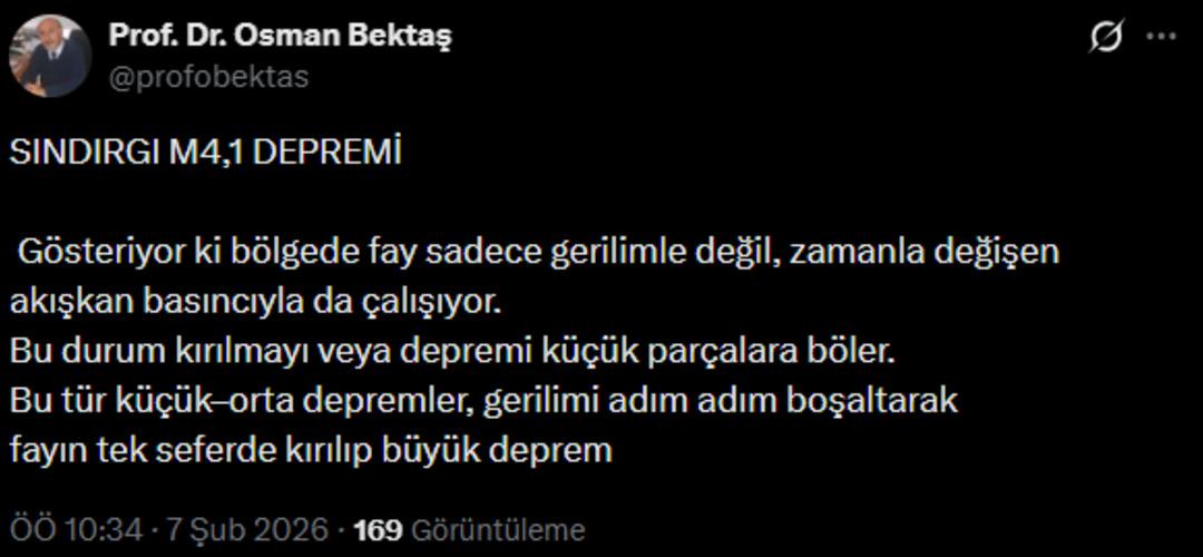 SON DAKİKA | Balıkesir de peş peşe depremler... Prof. Dr. Bektaş, hem rahatlattı hem uyardı 3