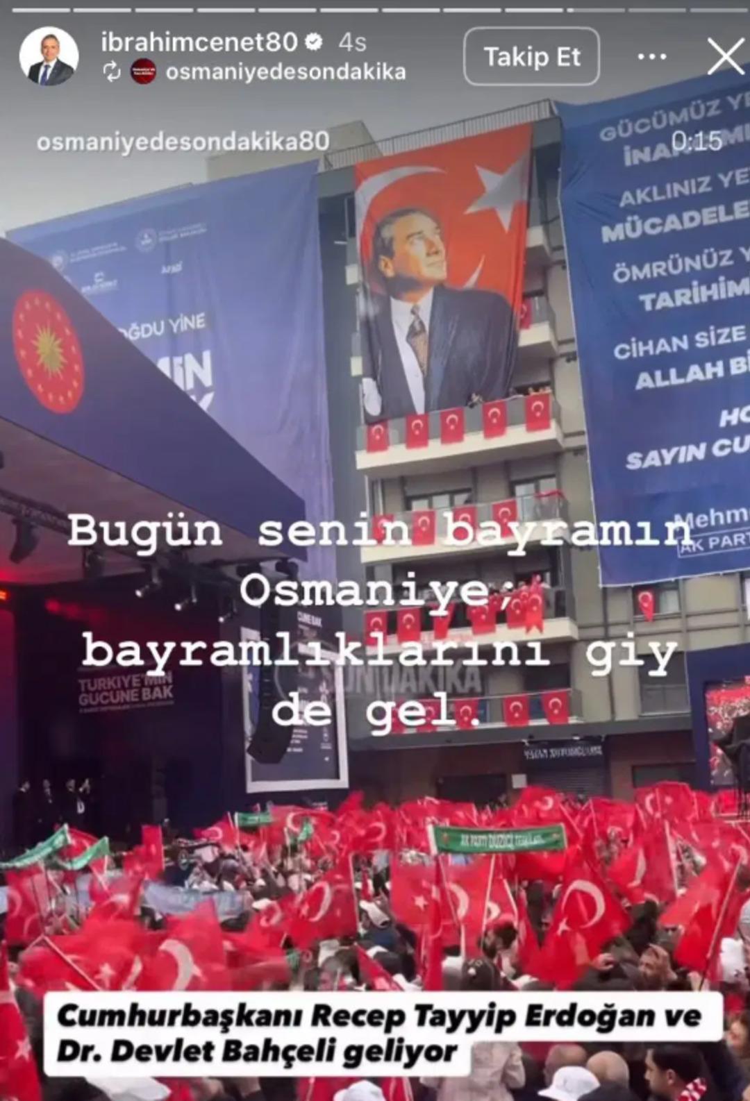 Osmaniye Belediye Başkanı İbrahim &Ccedil;enet in 6 Şubat paylaşımı olay oldu... &Ouml;nce paylaştı, sonra sildi!  1