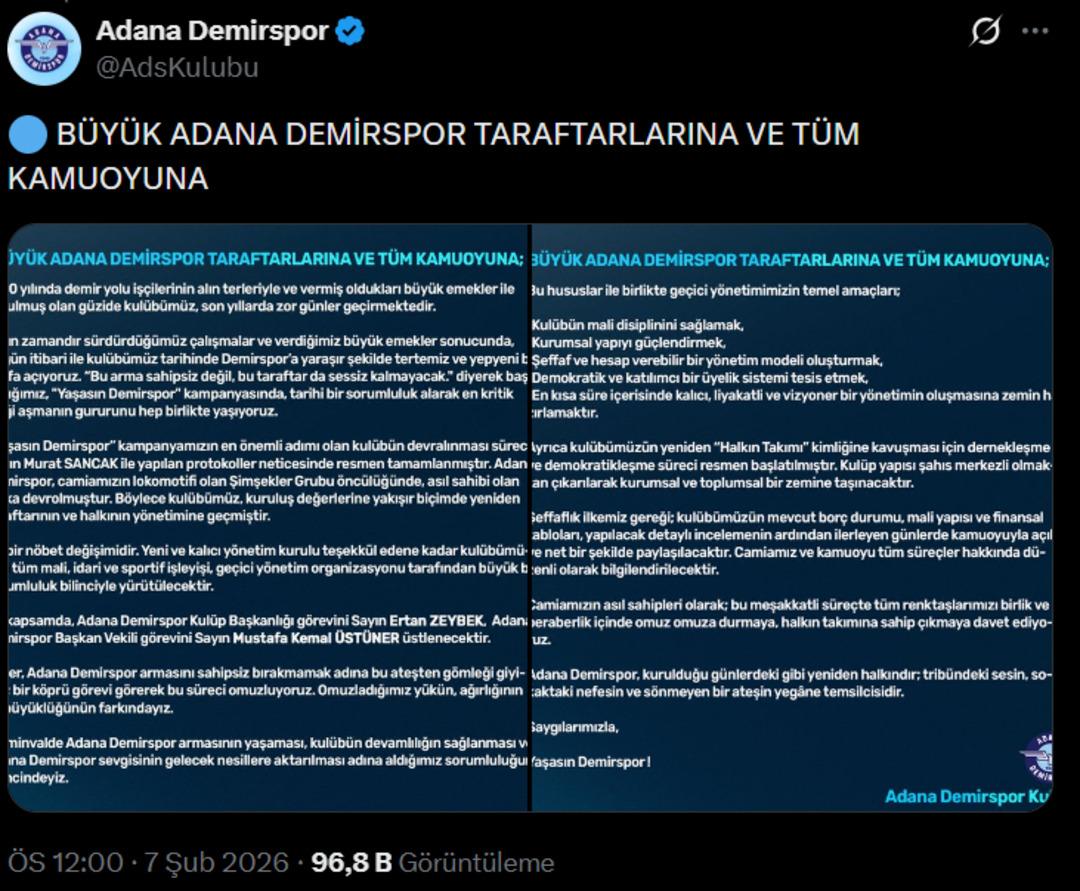 Adana Demirspor da tarihi karar! Kul&uuml;b&uuml;n yeni sahibi taraftar oldu: Şimşekler Grubu... 2