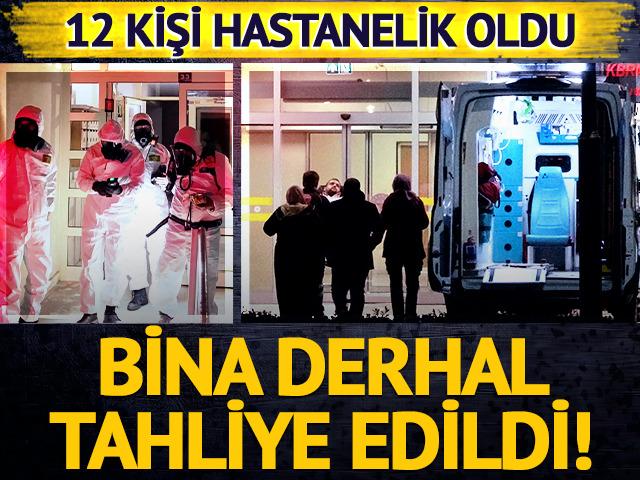 Bina ila&ccedil;laması faciaya d&ouml;n&uuml;ş&uuml;yordu! 12 kişi hastaneye kaldırıldı