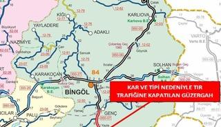 Bing&ouml;l-Diyarbakır karayolu tır trafiğine kapandı