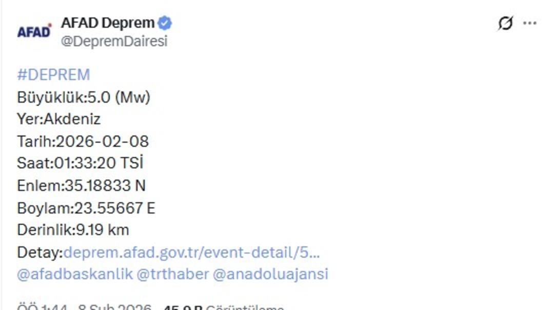 Gece yarısı 5 b&uuml;y&uuml;kl&uuml;ğ&uuml;nde deprem! 1