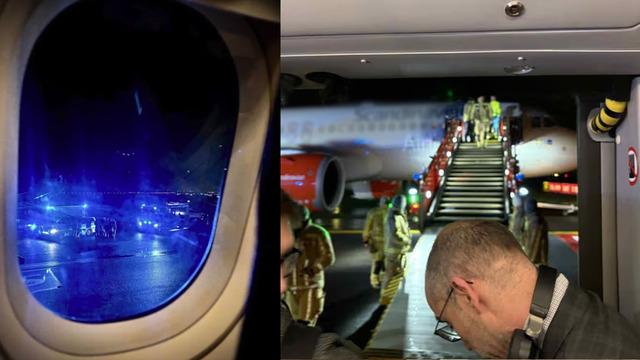 Uçak taksi yoluna girdi! Pistte panik anları