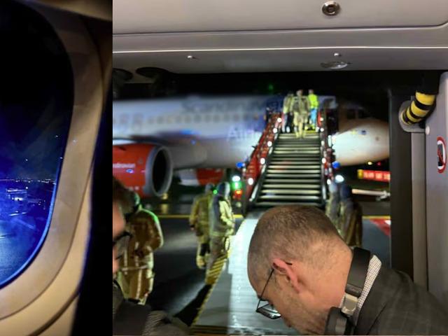 U&ccedil;ak taksi yoluna girdi! Pistte panik anları