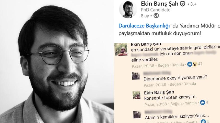 Dar&uuml;laceze Başkan Danışmanı Ekin Barış Şah'ın paylaşımları tartışma yarattı! "Ter&ouml;r &ouml;rg&uuml;t&uuml; propagandasından" yargılanmış