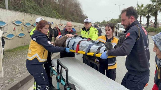 Samsun&rsquo;da motosikletli gen&ccedil; kadın yaralandı 2
