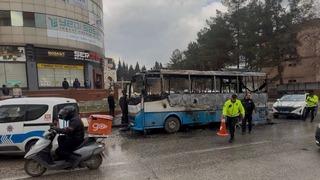 Gaziantep'te yolcu midibüsünde çıkan yangın söndürüldü