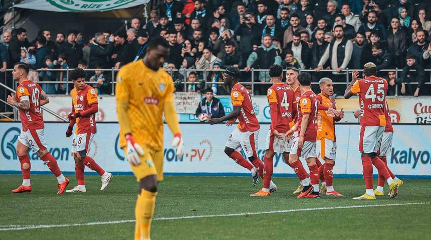 Galatasaray'dan Rizespor deplasmanında rahat galibiyet! Lider yoluna kayıpsız devam ediyor