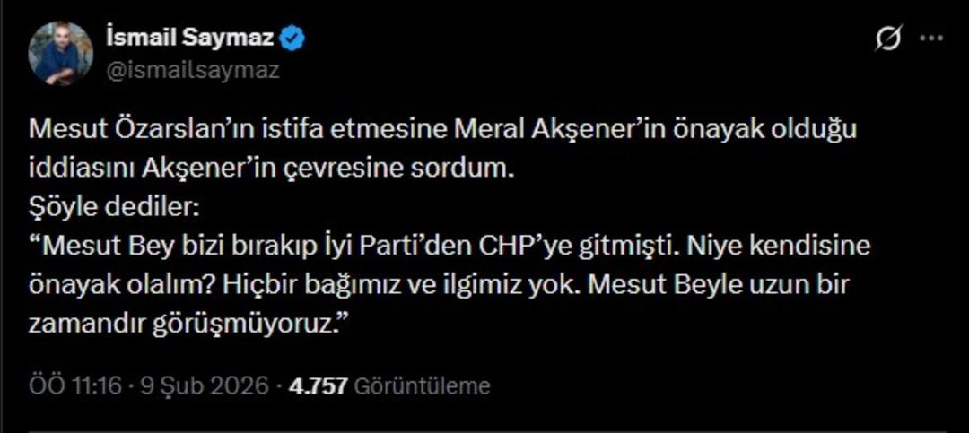 Ankara kulislerinde Mesut &Ouml;zarslan bilmecesi! Tartışma yaratacak iddia; denkleme Meral Akşener de girdi 4