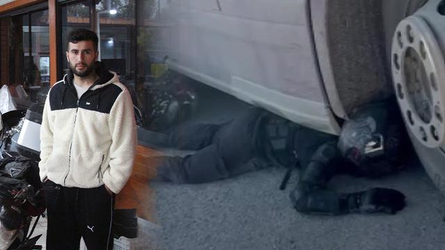 Tırın altında sıkıştı: Kaskı ölümden kurtardı! Sürücü dehşet anlarını anlattı