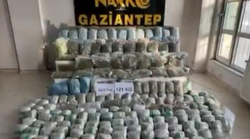 Gaziantep&rsquo;te 121 kilo skunk ele ge&ccedil;irildi: 1 şahıs tutuklandı