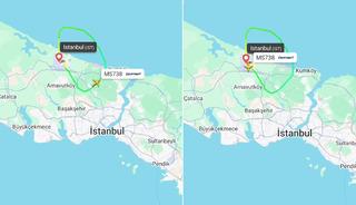 Kahire u&ccedil;ağında panik anları! İstanbul'a acil geri d&ouml;n&uuml;ş yaptı
