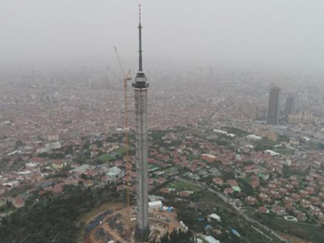 &Ccedil;amlıca Kulesi'nde sona yaklaşıldı! Eyfel'den daha y&uuml;ksek olacak