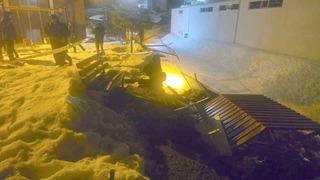 Hakkari’de istinat duvarı çöktü