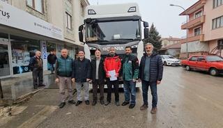 Erzincan'dan Filistin ve Suriye'ye yardım tırı g&ouml;nderildi