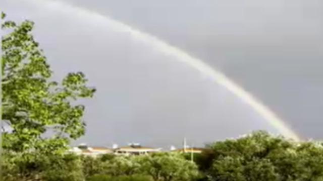 Datça'da yoğun yağışın ardından ikiz gökküşağı görüntüsü