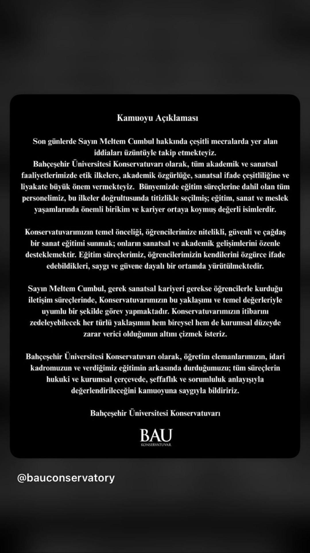 Kadroda yer alması tepki &ccedil;ekti! Bah&ccedil;eşehir &Uuml;niversitesi nden Meltem Cumbul a&ccedil;ıklaması gecikmedi  3