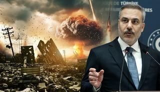 'Savaş' uyarısını t&uuml;m d&uuml;nyaya duyurdu! Bakan Fidan: "Aynı anda yaparlarsa t&uuml;m b&ouml;lge s&uuml;r&uuml;klenir" 