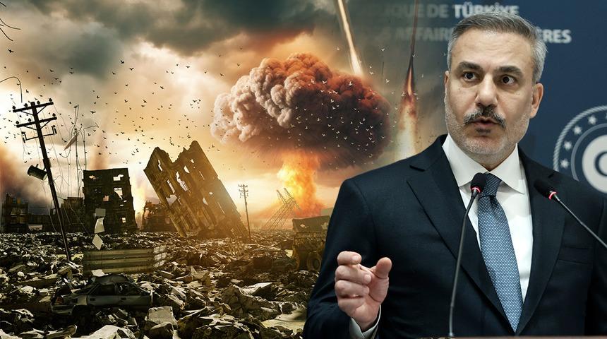 'Savaş' uyarısını t&uuml;m d&uuml;nyaya duyurdu! Bakan Fidan: "Aynı anda yaparlarsa t&uuml;m b&ouml;lge s&uuml;r&uuml;klenir" 