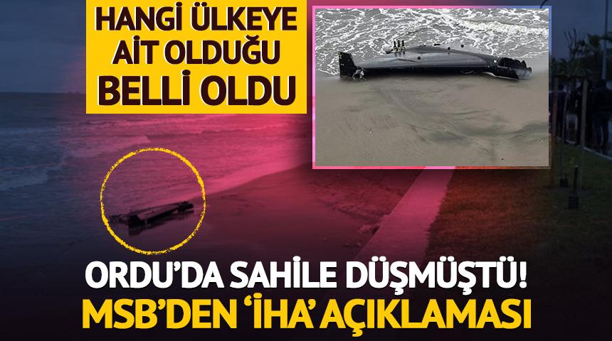 MSB a&ccedil;ıkladı: Ordu'da d&uuml;şen İHA'nın kime ait olduğu belli oldu!