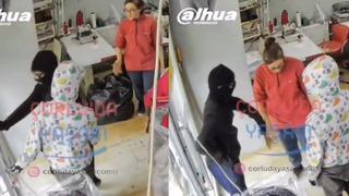 Viral olan soygun anı: Kar maskeli soyguncuları tokatlayıp yolladı!