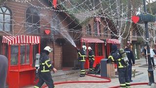 Depo olarak kullanılan kulübede yangın