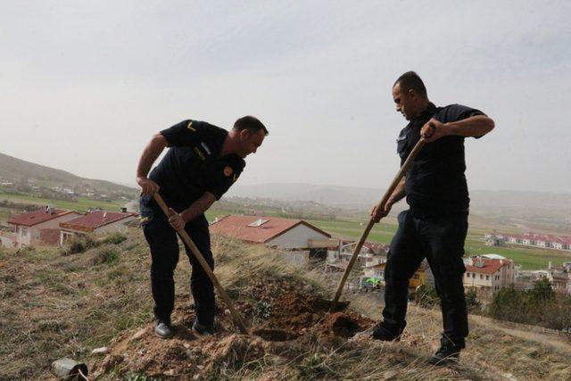 Afrin zaferi için 58 adet fidan diktiler