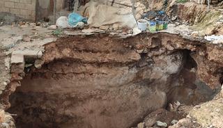 Mardin&rsquo;de yağışların ardından toprak &ccedil;&ouml;kmesi meydana geldi