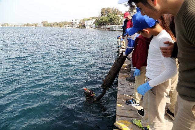 Gümüşlük Koyu'ndan 506 kilo atık toplandı