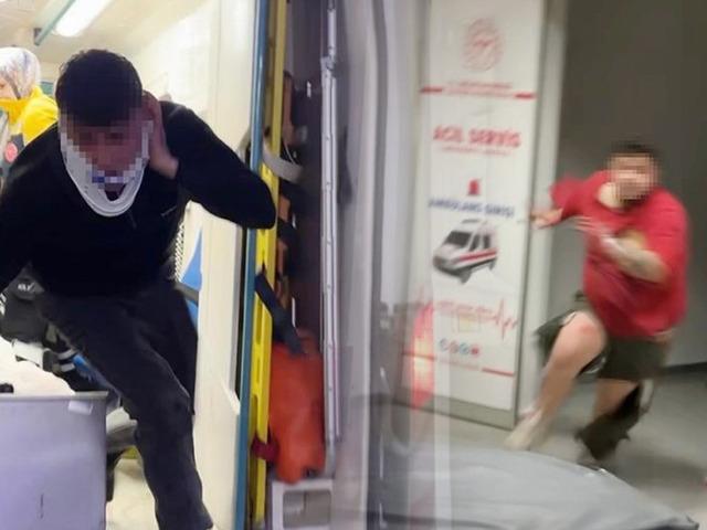 Gasba uğrayıp yaralanan şahıslar gazetecilere saldırdı