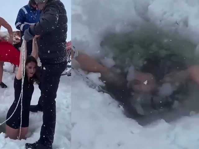 İstanbul'dan bunun i&ccedil;in gittiler: Buzu gibi suya girdiler