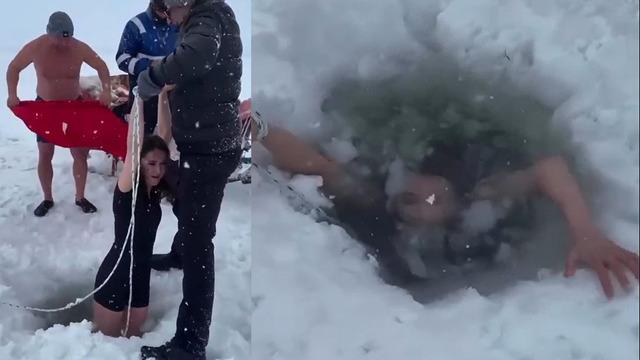 İstanbul'dan bunun için gittiler: Buzu gibi suya girdiler