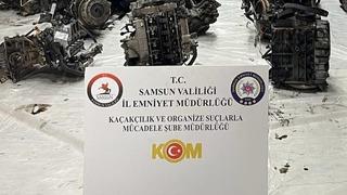 Samsun'da 13 gümrük kaçağı otomobil motoru ele geçirildi