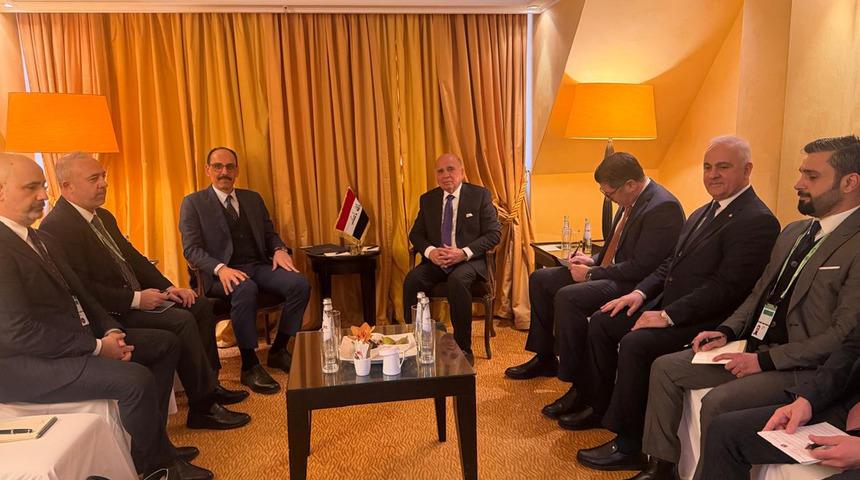 Irak Dışişleri Bakanı H&uuml;seyin, M&uuml;nih'te MİT Başkanı Kalın ile g&ouml;r&uuml;şt&uuml;