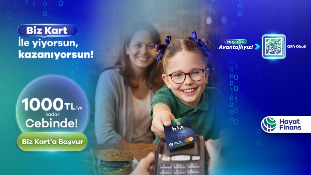 Biz Kart ile yemek harcamalarına 1.000 TL’ye varan nakit iade 1