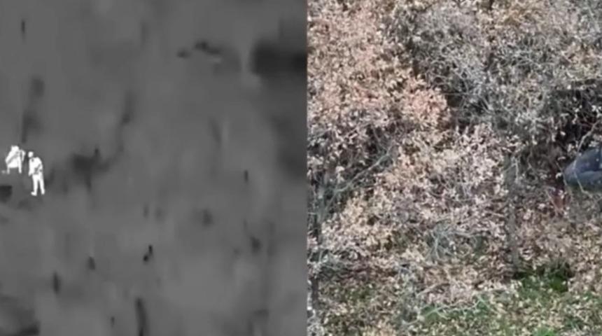 Termal drone destekli denetimde 2 ka&ccedil;ak avcı yakalandı