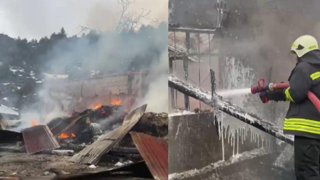 Kahramanmaraş'ta ahır yangını