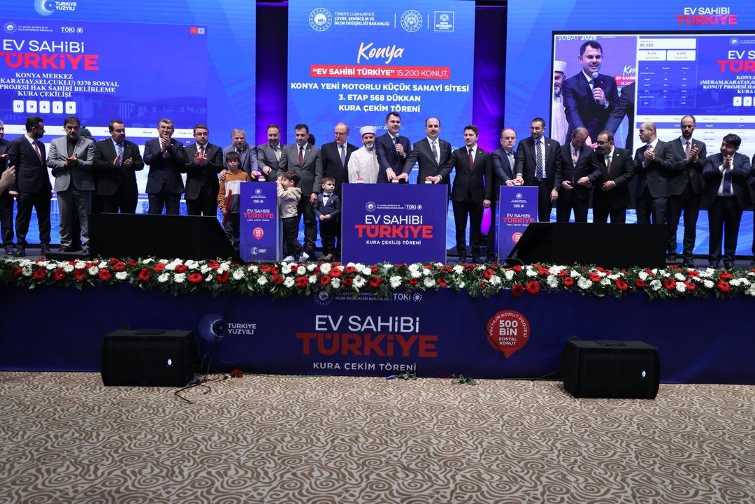 Bakan Kurum, Konya da "Ev Sahibi T&uuml;rkiye" kura &ccedil;ekim t&ouml;reninde konuştu 4